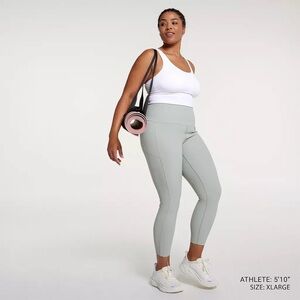 CALIA XL Ribbed 7/8 Leggings with Pockets - Gray Fog -